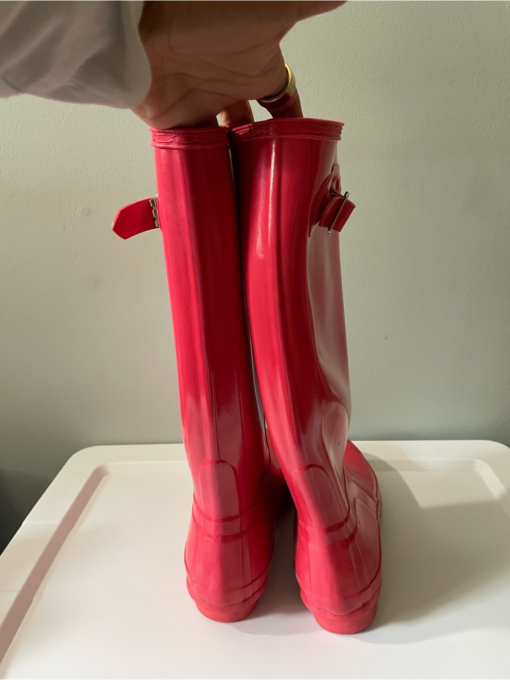 Hunter Original Gloss Women's Tall Rain Boots - Lipgloss Pink - Picture 8 of 16
